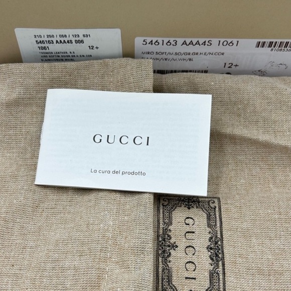 Gucci Men's low top screener sneakers . Paneled leather design . Size 12.5 - Picture 11 of 11